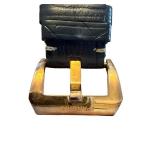 Panerai Radiomir 8 Days Gold Tone Mechanical Watch with Black Leather Strap