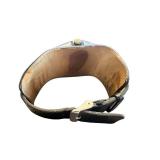 Aldo Quartz Wristwatch with Wide Black Leather Band