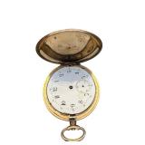 Antique Mechanical Pocket Watch with White Enamel Dial
