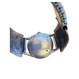 Vintage Elgin Wristwatch with Sterling Silver and Turquoise Cuff Band