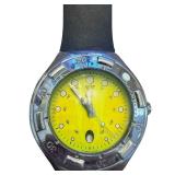 Swatch Irony Scuba 200 Stainless Steel Yellow Dial Watch