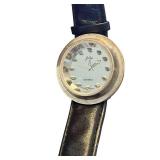 Jalga Quartz Wristwatch with Black Leather Strap