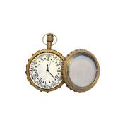 Vintage Brass Pocket Watch with Roman Numerals and Decorative Case