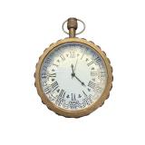 Vintage Brass Pocket Watch with Roman Numerals and Decorative Case