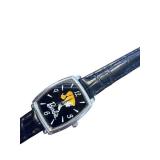 Barbie Ladies Wristwatch with Black Leather Band