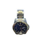 Seiko Solar Stainless Steel and Gold Tone Analog Watch with Box