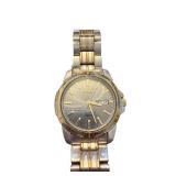 Seiko Solar Stainless Steel and Gold Tone Analog Watch with Box