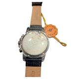 Stuhrling Original Chronograph Watch with Black Leather Band