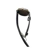 Stauer Wristwatch with Decorative Silver-Tone Bezel and Black Leather Band