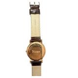 Stauer Swiss Made Gold-Tone Wristwatch with Brown Leather Band