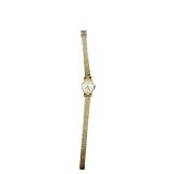 Elgin Gold Tone Ladies Wristwatch with Mesh Band