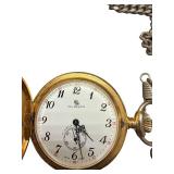 Paul Breguette Swiss Made Gold Tone Pocket Watch with Chain
