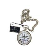 Jacques du Manoir Swiss Made Pocket Watch with Chain - Farm Scene Design