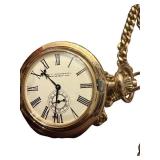 Antique Waltham Pocket Watch with Gold-Tone Case and Chain