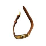 Vostok Gold-Tone Wristwatch with Brown Leather Band