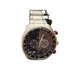 Citizen Eco-Drive Chronograph Stainless Steel Watch - Red Accents