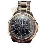 Seiko SSC143 Stainless Steel Solar Chronograph Watch with Original Tag