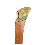 Vintage Folding Pocket Knife with Wooden Handle and Sheath