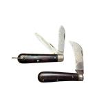 Vintage Pocket Knife Lot with Wood Handles and Folding Blades