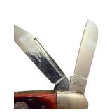 Lot of 2 Vintage Pocket Knives with Jigged Handles and Multi-Blade Design