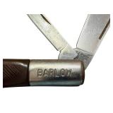 Pair of Vintage Barlow Folding Pocket Knives with Brown Handles