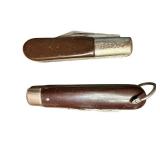 Pair of Vintage Barlow Folding Pocket Knives with Brown Handles