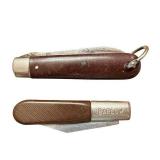 Pair of Vintage Barlow Folding Pocket Knives with Brown Handles