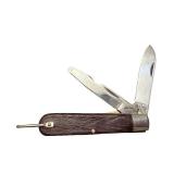 Pair of Vintage Two-Blade Folding Pocket Knives with Wood Grain Handles