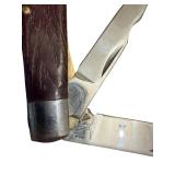 Pair of Vintage Two-Blade Folding Pocket Knives with Wood Grain Handles