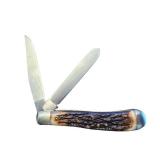 Set of 2 Schrade USA Middleman Jack Pocket Knives with Stag Handles