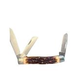 Set of 2 Schrade USA Middleman Jack Pocket Knives with Stag Handles