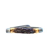 Schrade Uncle Henry Three-Blade Pocket Knife with Staglon Handle