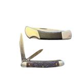 Lot of 2 Vintage Folding Pocket Knives - Sabre and Stag Handle