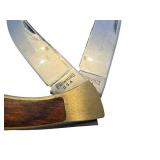 Browning USA Two-Blade Folding Pocket Knife with Wood Inlay and Leather Sheath
