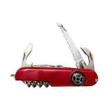 Red Multi-Tool Pocket Knife with Compass and Corkscrew