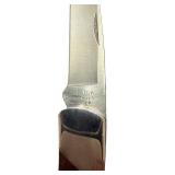 Buck 501 Folding Pocket Knife with Wooden Handle and Leather Sheath