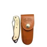Mossberg Folding Pocket Knife with Sheath and Bone Handle