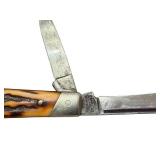 Camillus New York Stag Handle Folding Pocket Knife with Original Box