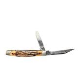 Camillus New York Stag Handle Folding Pocket Knife with Original Box