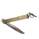 Vintage Johan Engstrom Eskilstuna Sweden Folding Knife with Wood Handle Sheath