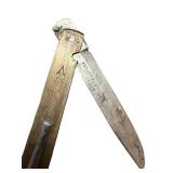 Vintage Johan Engstrom Eskilstuna Sweden Folding Knife with Wood Handle Sheath