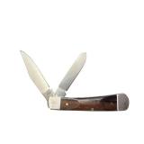 NWT China Stainless Steel Two-Blade Pocket Knife with Wood Handle