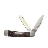 NWT China Stainless Steel Two-Blade Pocket Knife with Wood Handle