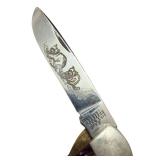 Western USA 539 Folding Pocket Knife with Etched Bear Design