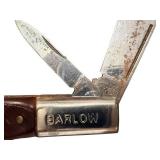 Vintage Barlow Two-Blade Pocket Knife with Brown Handle