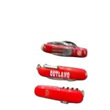 Outland Red Swiss-Style Pocket Knife Multi-Tool with Corkscrew