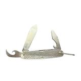 Vintage US Military Pocket Knife with Can Opener, Blade, and Screwdriver Tools