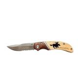 Winchester Folding Pocket Knife with Wood Handle and Cowboy Logo