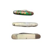 Set of 3 Vintage Pocket Knives Assorted Styles