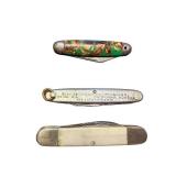 Set of 3 Vintage Pocket Knives Assorted Styles